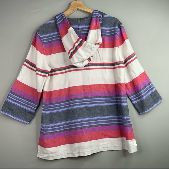Tommy Bahama Women’s Sunset Stripe Hoodie Tunic. Women’s Size Medium. - Picture 2 of 6